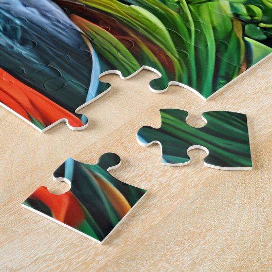 ジャングルの風景ポートレート ジグソーパズル (側面)