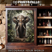 ジャングルの黄金の衣装を着た神聖な象 –  薄葉紙