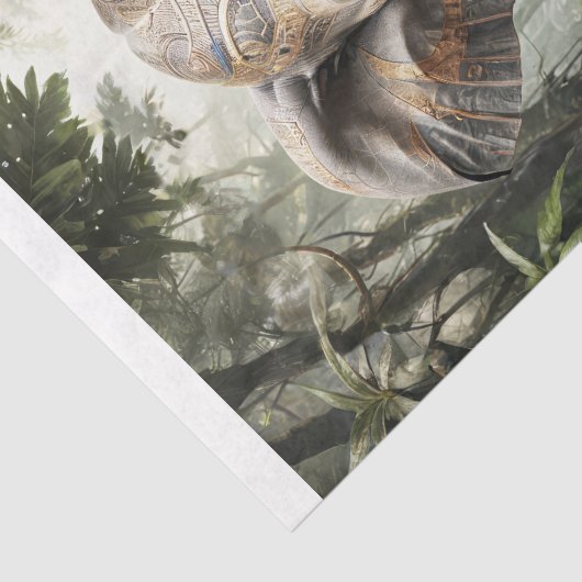 ジャングルの黄金の衣装を着た神聖な象 –  薄葉紙 (詳細)