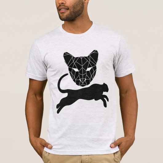 ジャングルの黒い捕食者の男性の女性の白 Tシャツ (正面)