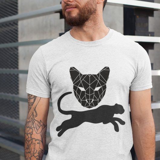 ジャングルの黒い捕食者の男性の女性の白 Tシャツ