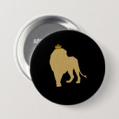 ジャングルの黒の金ゴールドの王 缶バッジ (正面&裏面)