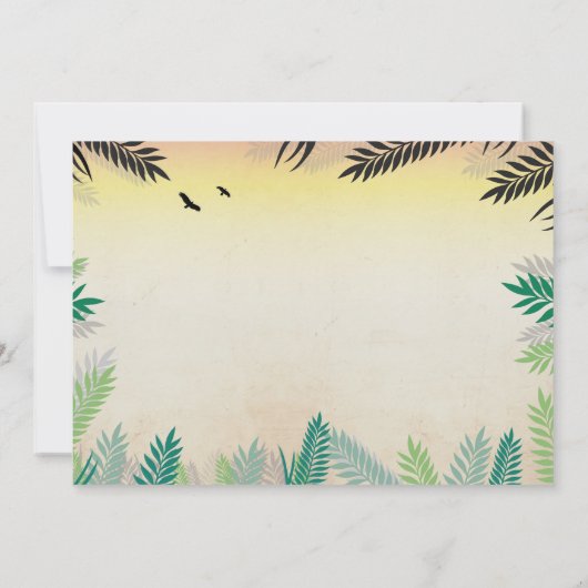 ジャングルの6歳の誕生日パーティー6のサファリ動物園の写真 招待状 (裏面)