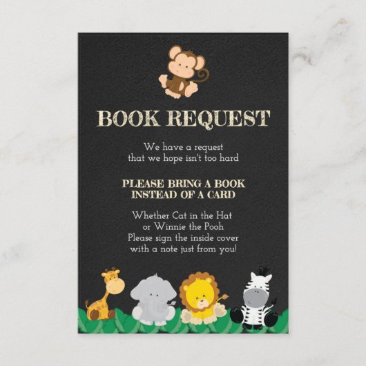 ジャングルはブックカード、サファリを持って来ますブックカードを持って来ます エンクロージャーカード (正面)