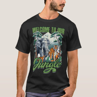 ジャングルへようこそ - 楽しい Tシャツ