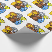 ジャングルまたは動物園の動物のギフトラップ ラッピングペーパー (角)