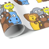 ジャングルまたは動物園の動物のギフトラップ ラッピングペーパー (ロールコーナー)