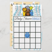 ジャングルまたは動物園の動物をテーマにした赤ちゃんシャワーゲーム (正面/裏面)