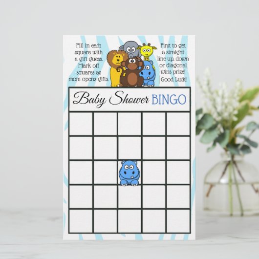 ジャングルまたは動物園の動物をテーマにした赤ちゃんシャワーゲーム (スタンド正面)