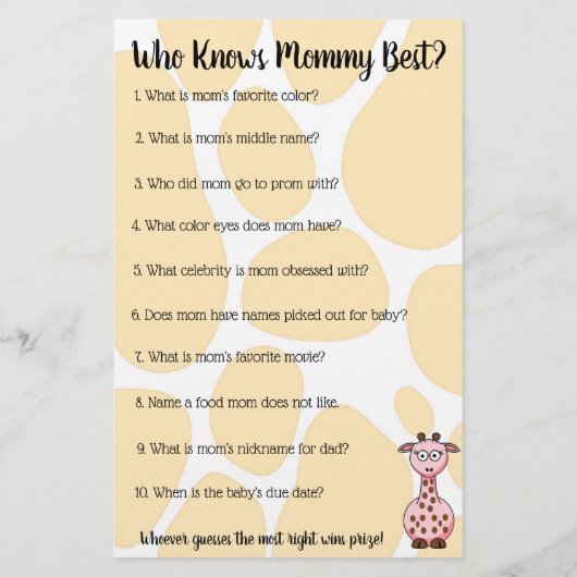 ジャングルまたは動物園の動物をテーマにした赤ちゃんシャワーゲーム チラシ (裏面)