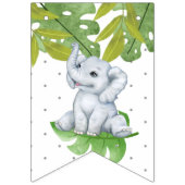 ジャングルをテーマにしたハッピーバースデーキッズバンティングフラグ バンティングフラッグ (第3の旗)