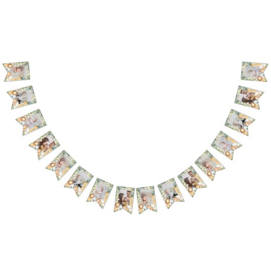 ジャングルをテーマにした男の子の誕生日の写真バナー バンティングフラッグ (全)