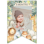 ジャングルをテーマにした男の子の誕生日の写真バナー バンティングフラッグ (第1の旗)