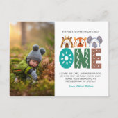 ジャングルをテーマにした第1回バースデーありがとうはがき ポストカード (正面)