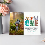 ジャングルをテーマにした第1回バースデーありがとうはがき ポストカード