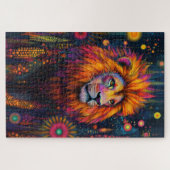 ジャングルを抜けたライオンの歩くサイケデリック。 ジグソーパズル (横)