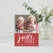 ジャングルを着て全行程 |写真モダンクリスマスカード ポストカード (スタンド正面)