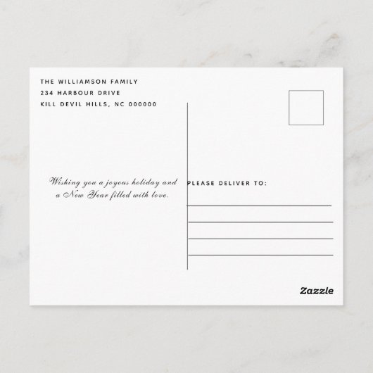 ジャングルを着て全行程 |写真モダンクリスマスカード ポストカード (裏面)