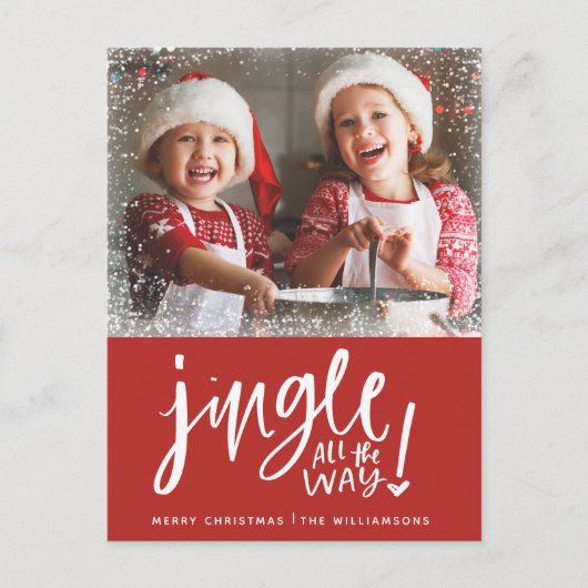 ジャングルを着て全行程 |写真モダンクリスマスカード ポストカード (正面)