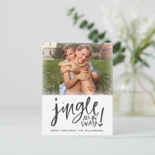 ジャングルを着て全行程 |写真モダンクリスマスカード ポストカード (スタンド正面)