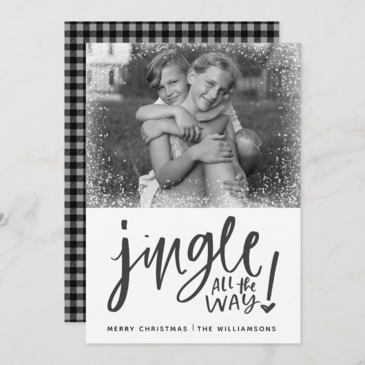 ジャングルを着て全行程 |写真モダン雪クリスマス (正面/裏面)