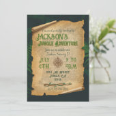 ジャングルアドベンチャーテーマ誕生日招待状 招待状 (スタンド正面)