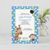 ジャングルアドベンチャーブルーサファリベイビーシャワー 招待状 (スタンド正面)