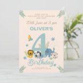 ジャングルアドベンチャーブルーフォー誕生日 招待状 (スタンド正面)