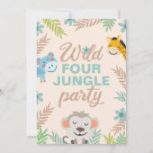 ジャングルアドベンチャーブルーフォー誕生日 招待状 (裏面)