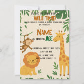 ジャングルアドベンチャー招待状-おもしろい&鮮やかパーティー 招待状 (正面)