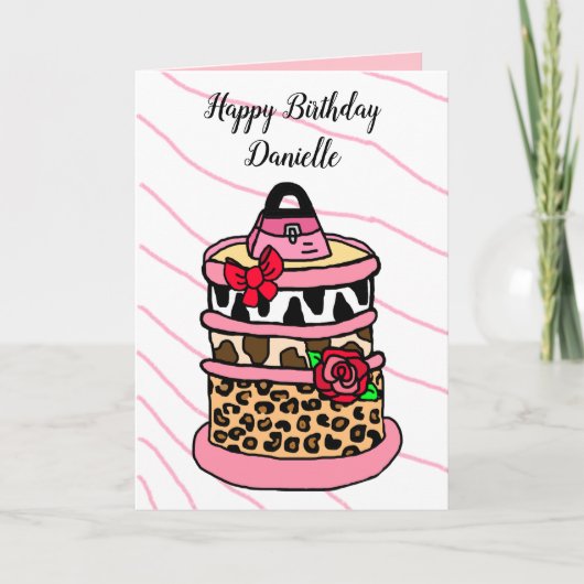 ジャングルアニマルお誕生日ケーキ カード (正面)