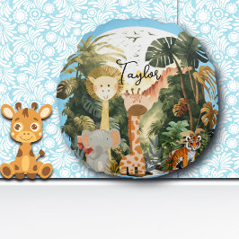 ジャングルアニマルエキゾチックなサファリドリーム丸い枕 ラウンドクッション