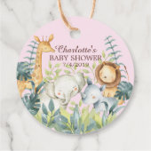 ジャングルアニマルガールズベビーシャワーお願いギフトラベル フェイバータグ (裏面)