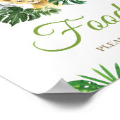 ジャングルアニマルグリーンベビーシャワー誕生日食品 ポスター (角)