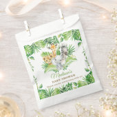 ジャングルアニマルグリーンベビーシャワー誕生日 フェイバーバッグ (クリップ留めされた状態)