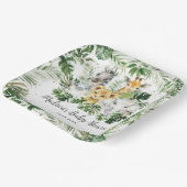 ジャングルアニマルサファリグリーンリーニュートラルベビーシャワー ペーパープレート (傾斜あり)