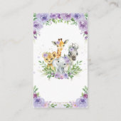 ジャングルアニマルサファリパープルフローラおむつラッフル エンクロージャーカード (裏面)