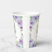 ジャングルアニマルサファリパープルフローラベビーシャワー 紙コップ (右)