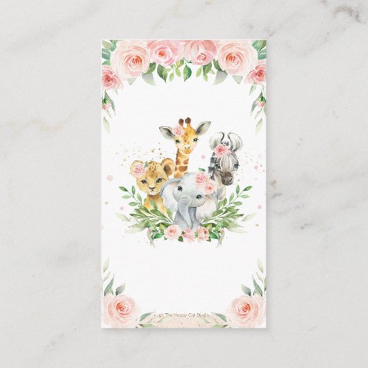 ジャングルアニマルサファリピンクフローラおむつラッフル エンクロージャーカード (裏面)
