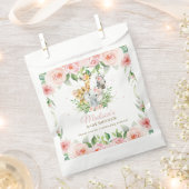 ジャングルアニマルサファリピンクフローラガールベビーシャワー フェイバーバッグ (クリップ留めされた状態)