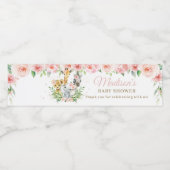 ジャングルアニマルサファリピンクフローラガールベビーシャワー ペットボトルラベル (シングルラベル)