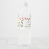 ジャングルアニマルサファリピンクフローラガールベビーシャワー ペットボトルラベル (正面)