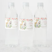 ジャングルアニマルサファリピンクフローラガールベビーシャワー ペットボトルラベル (ボトル)