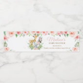 ジャングルアニマルサファリピンクフローラガールベビーシャワー ペットボトルラベル (シングルラベル)