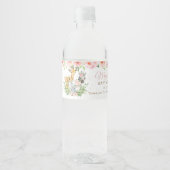 ジャングルアニマルサファリピンクフローラガールベビーシャワー ペットボトルラベル (正面)