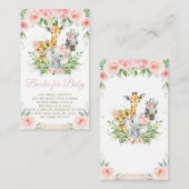 ジャングルアニマルサファリピンクフローラブックスベビー エンクロージャーカード (正面/裏面)