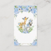 ジャングルアニマルサファリブルーフローラおむつラッフル エンクロージャーカード (裏面)