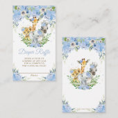 ジャングルアニマルサファリブルーフローラおむつラッフル エンクロージャーカード (正面/裏面)