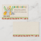 ジャングルアニマルサファリベイビーシャワーおむつラッフル エンクロージャーカード (正面/裏面)