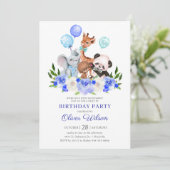 ジャングルアニマルサファリボーイドライブバイ誕生日 招待状 (スタンド正面)